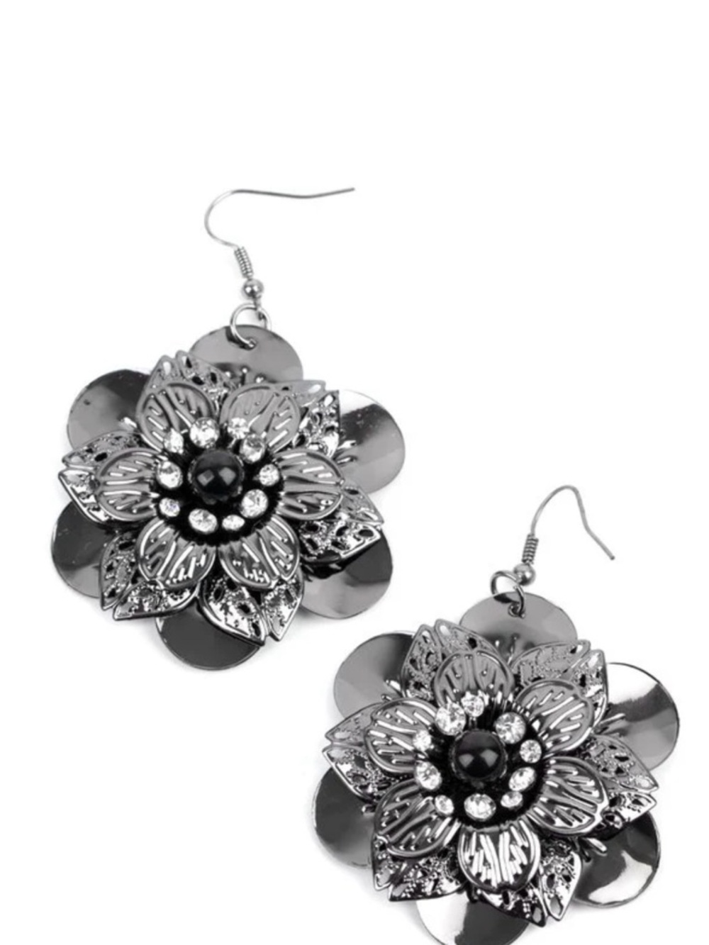 Paparazzi 🔥Midnight Garden Black Diamond Life of the Party Earrings 🔥